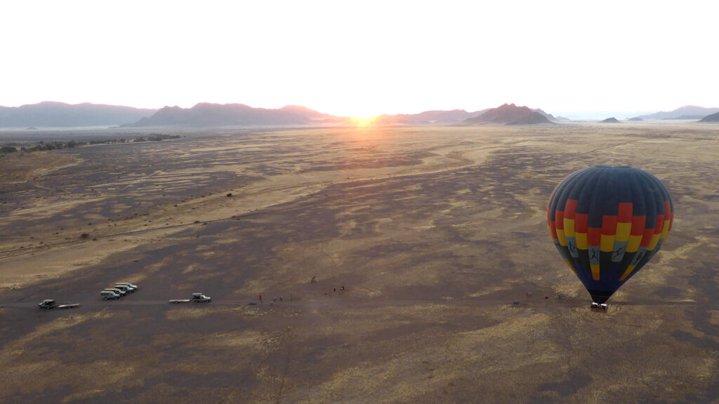 Hot air ballooning across the Namib Desert. Namibia's tourist industry is diverse and innovative, catering to a wide variety of tastes from high-end fly-in safari tourism to self-drive tourists and backpackers.